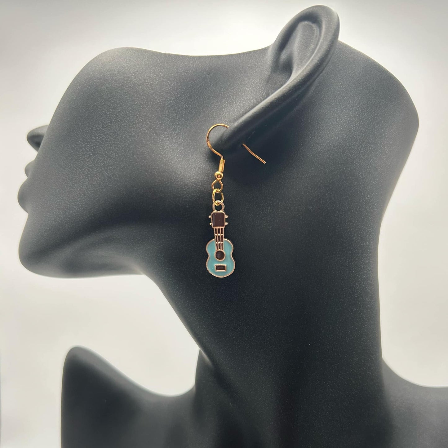 Guitar Earrings Blue