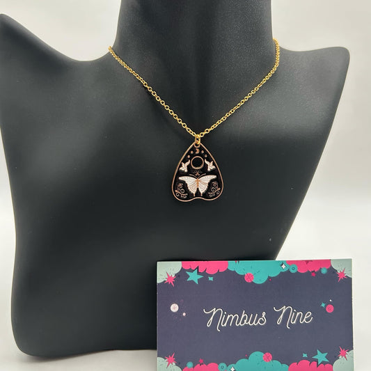 Planchette Moth Necklace