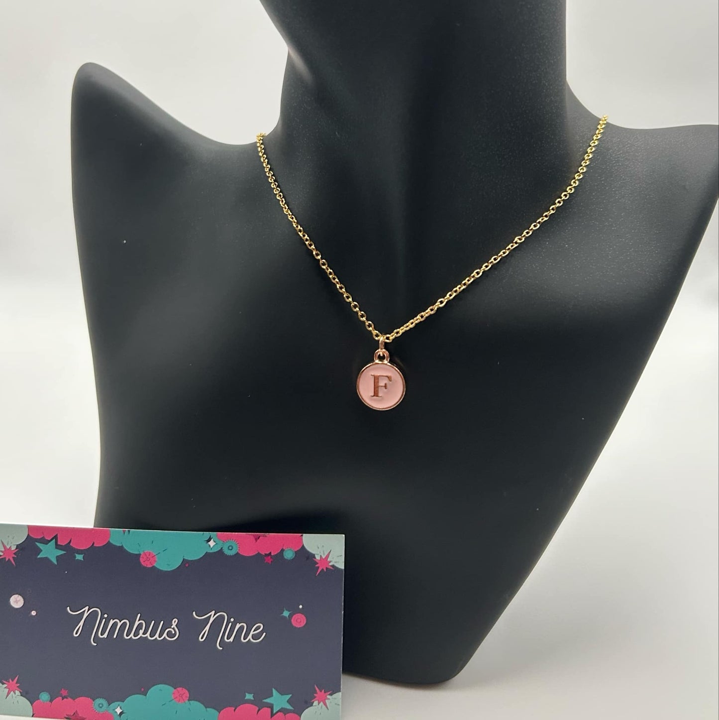 Initial Necklace Pink Customizable