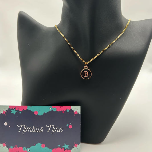 Initial Necklace Black Customizable